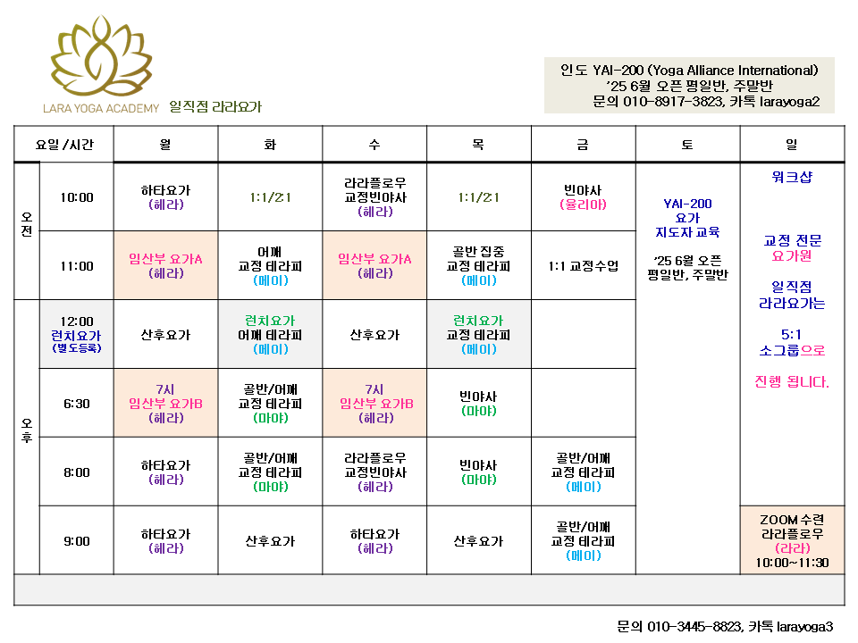 일직스케쥴